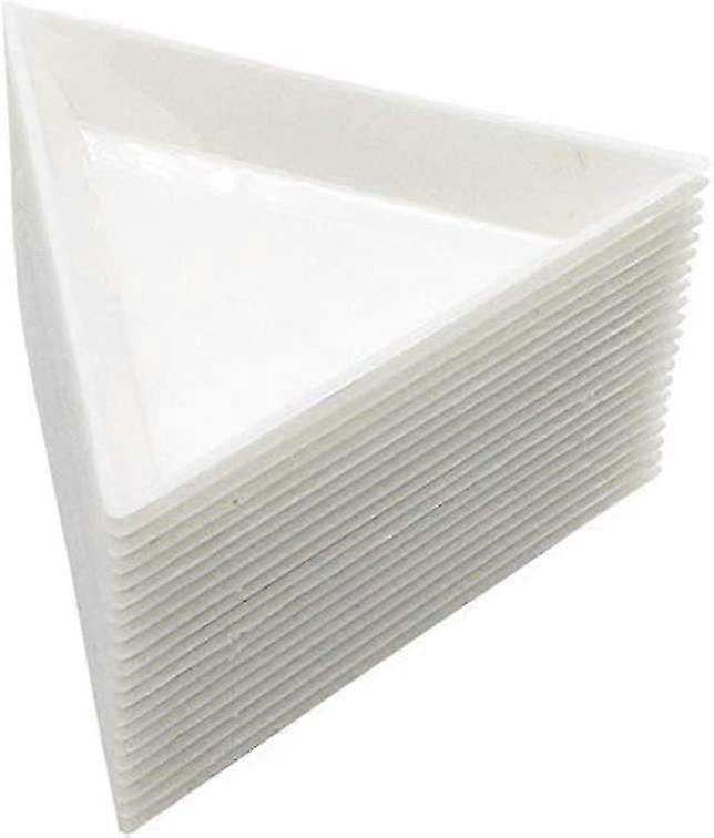 DIY Plastic Diamond Beads Sorting Tray (White, Triangle) - 10 Pieces