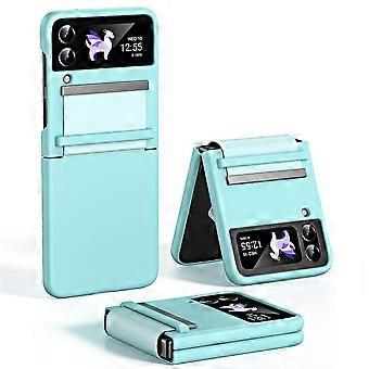 Case Ultra Thin Matte Leather Folding Back Cover Slim Protective Design Green for Galaxy Z Flip 4