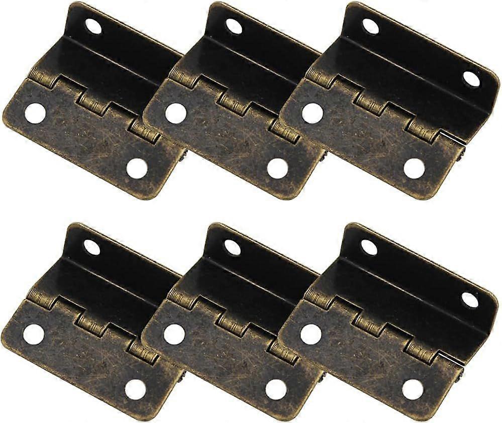 Half-Surface Hinges  Offset Door and Cabinet Hinges, Retro Three-Panel Semi-Concealed Hardware [Bronze]