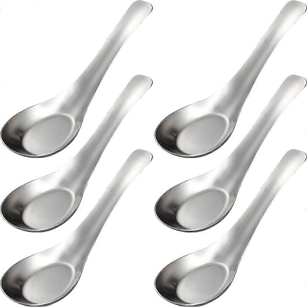 Multi-Function Stainless Steel Flat Bottom Spoon for Household Use 6Pcs