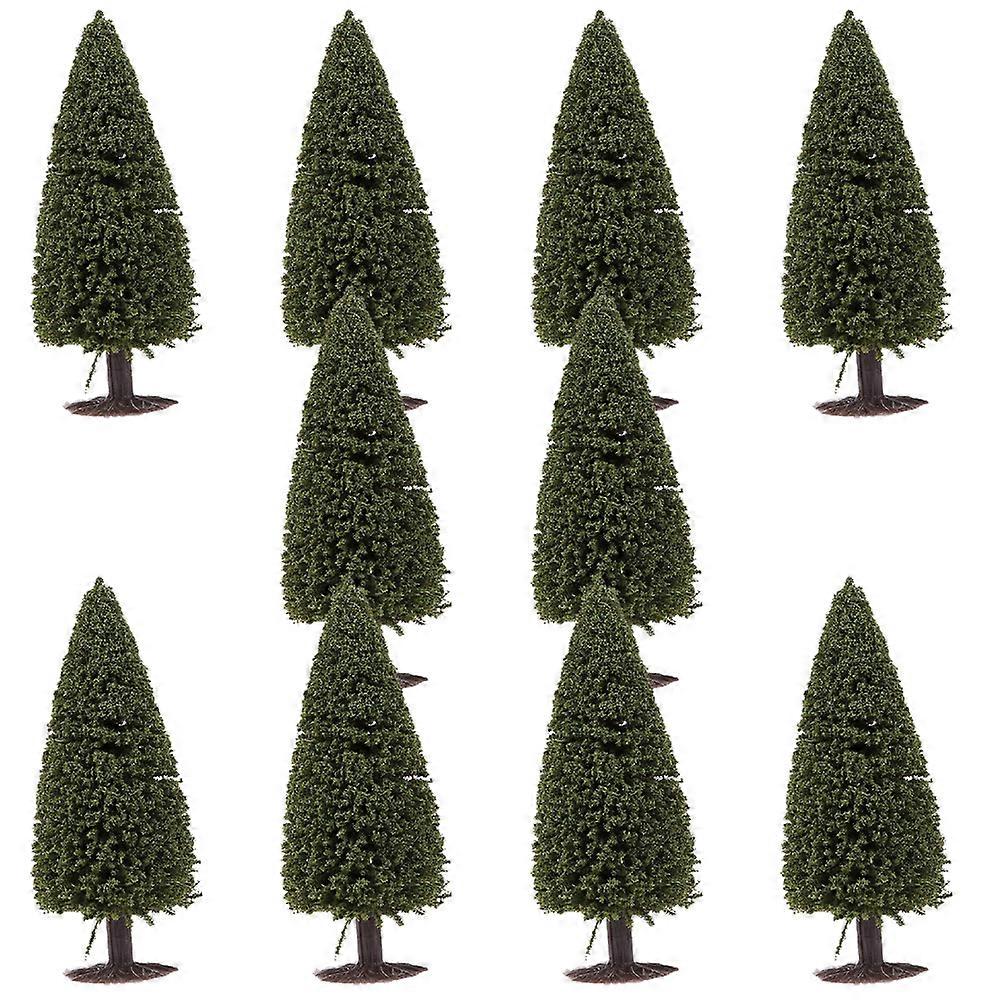 Green Scenery Tree Miniature Pine Model for Decor Artificial 10Pcs Pack
