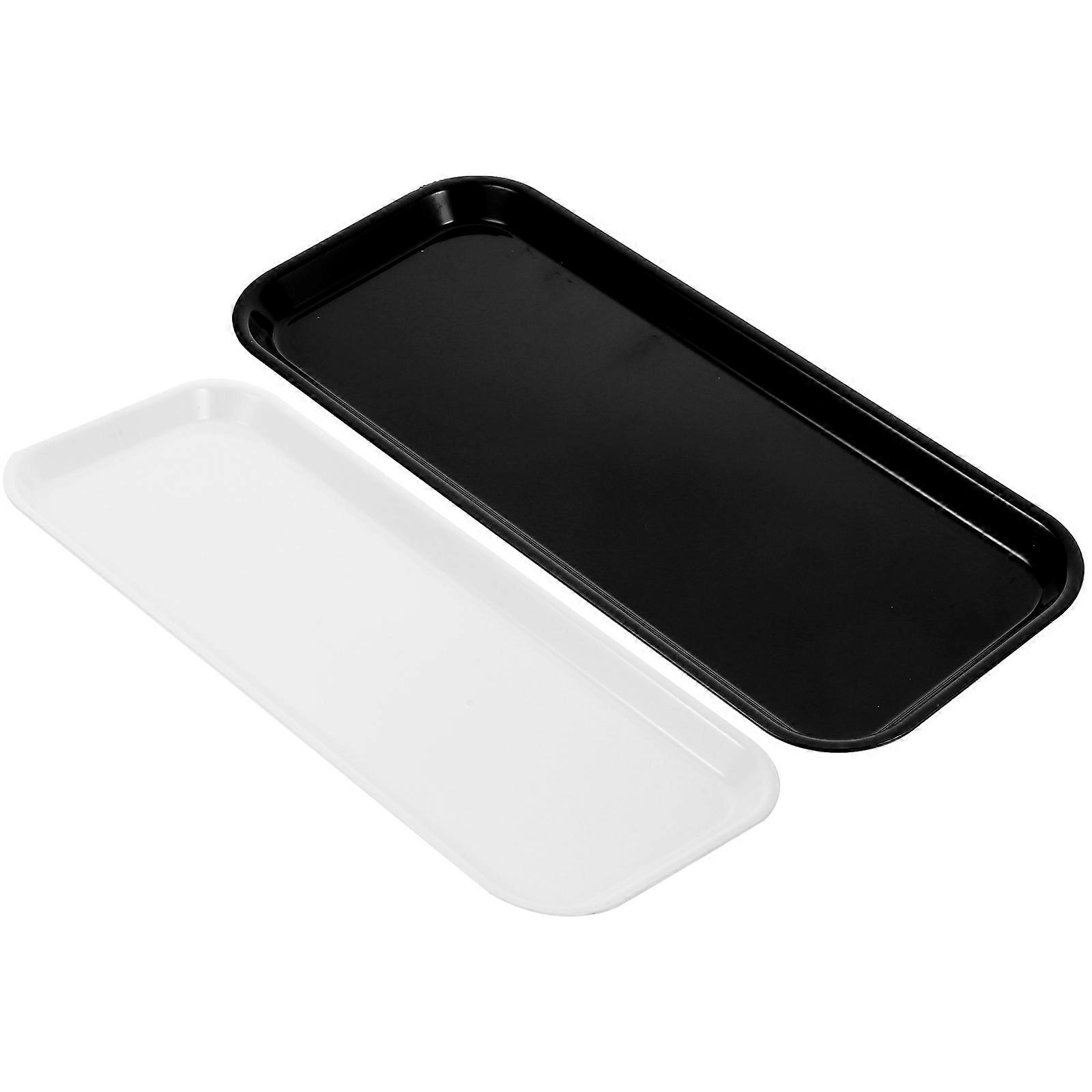 Dessert Plate Rectangular Serving Tray Baked Goods Holder For Buffets Parties 2Pcs