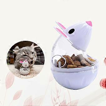 Voerdispenser voor katten, witte plastic kom