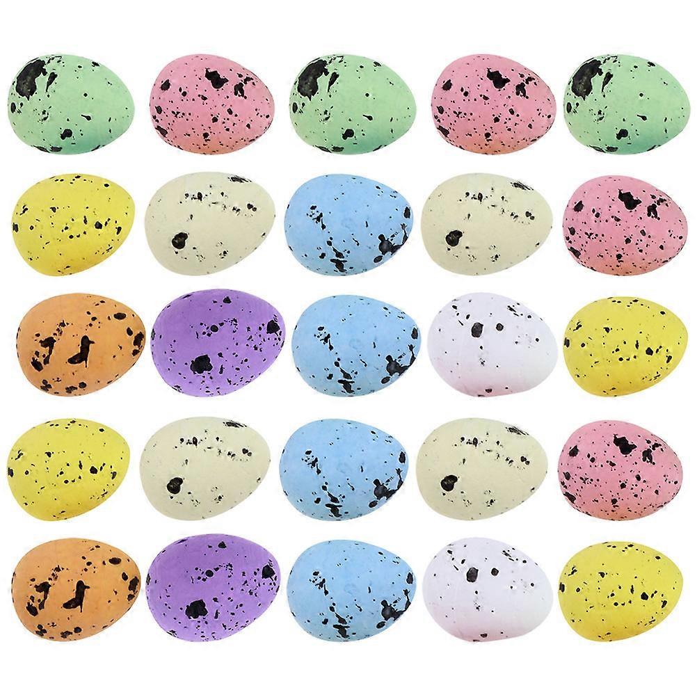 150PCS Easter Foams Bird Egg Decors Colorful Easter Simulation Quail Egg Decors