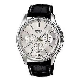 CASIO DAY DATE MULTIFUNCTION, LEATHER - WHITE