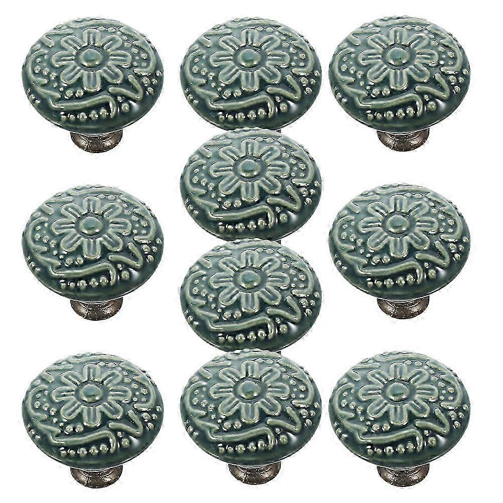 10 Pcs Ceramic Cabinet Knobs Pull Handles Set, Assorted Colors, Durable Drawer Knobs for Kitchen Cabinets, Bathroom, Home