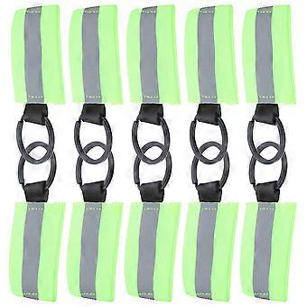 Light Green Reflective Keychain for Bags Double-Sided Reflective Tags 30Pcs