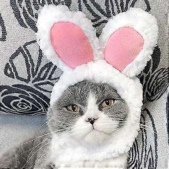 Haustier Kostüm Hüte, Plüsch Hase Ohren Haustier Stirnband, süßer Hase Hase Hut mit Ohren Kopfbedeckung Cosplay Ankleidezubehör Haustier Halloween Party Kostüm für C