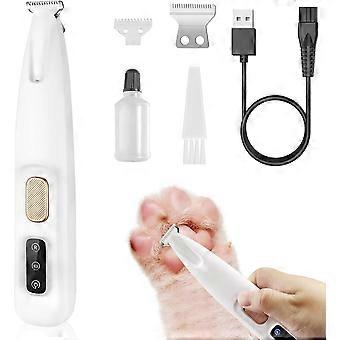 Hundeschermaschine, geräuscharme Tierschermaschine, per USB wiederaufladbare elektrische Tierschermaschine mit LED-Licht, geeignet zum Trimmen von Pfoten, Augen, Ohren, Gesicht und Hinterteil.