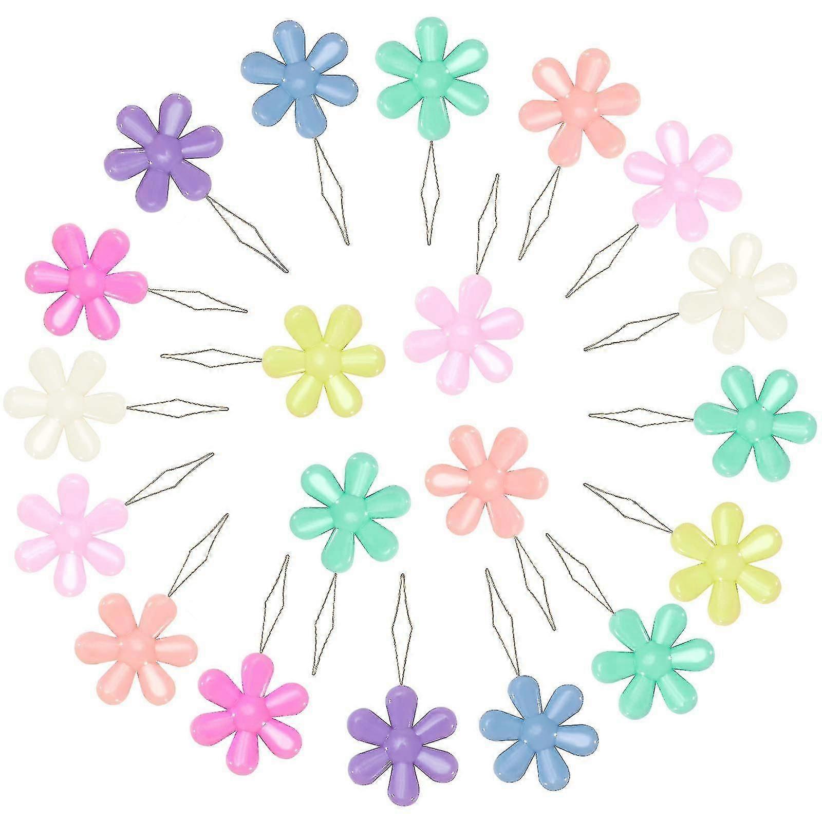 Needle Threader Set, 20pcs Sewing Threader, Flower Threader, Colorful Needle Threader Kit, Random Color