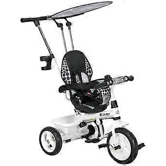 6 in 1 Tricycle for Kids with 5-point harness straps, Removable Canopy, White