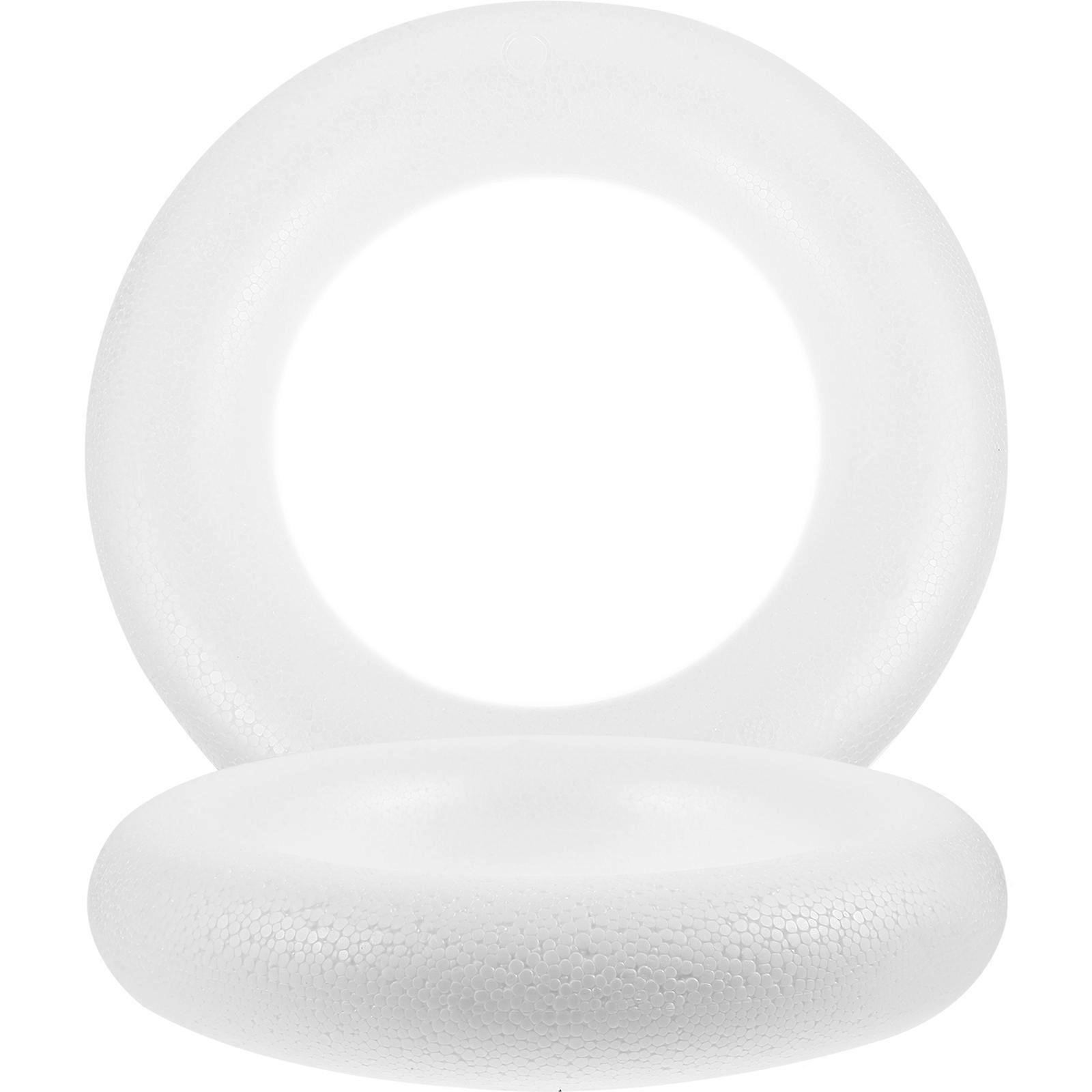 Solid Round Ring DIY Craft Making 2Pcs White Foam Accessories