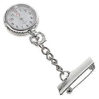 Nurse Hanging Pocket Watch for Medical Professionals Silver Metal
