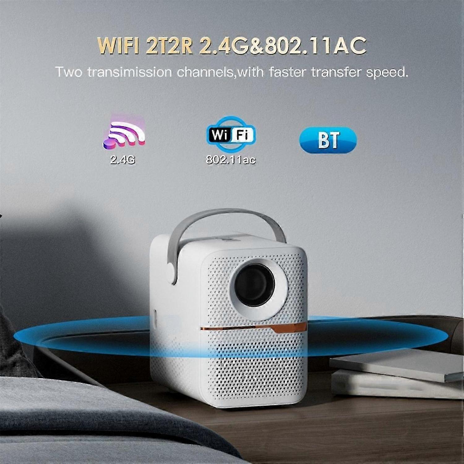 P10 Smart 4K WiFi 1080P LED Bluetooth Mini Projector EU PLUG(white)