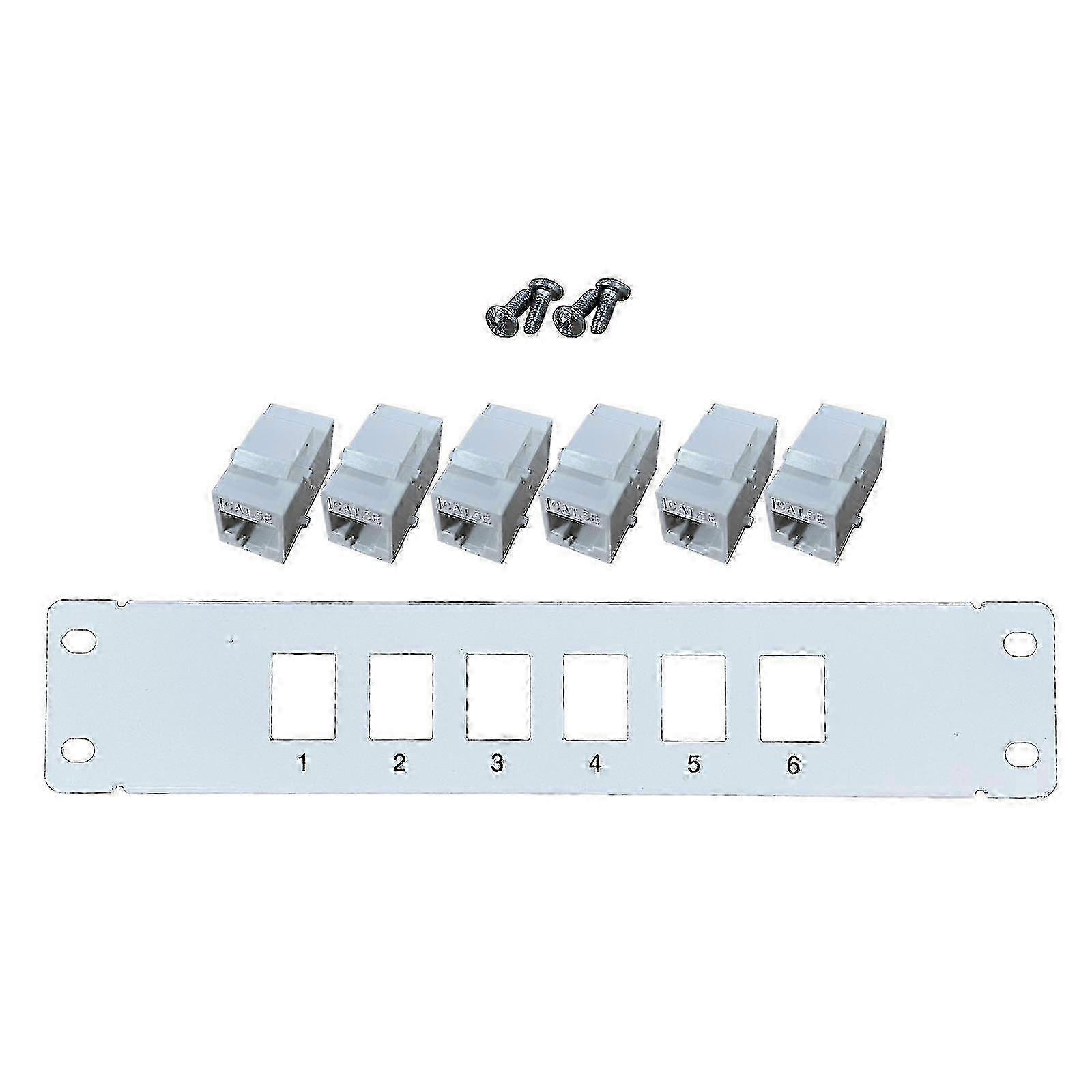 Cat5e Ethernet Patch Panel, 6 Port Rj45 Wall & Rack Mount Keystone Jack Module
