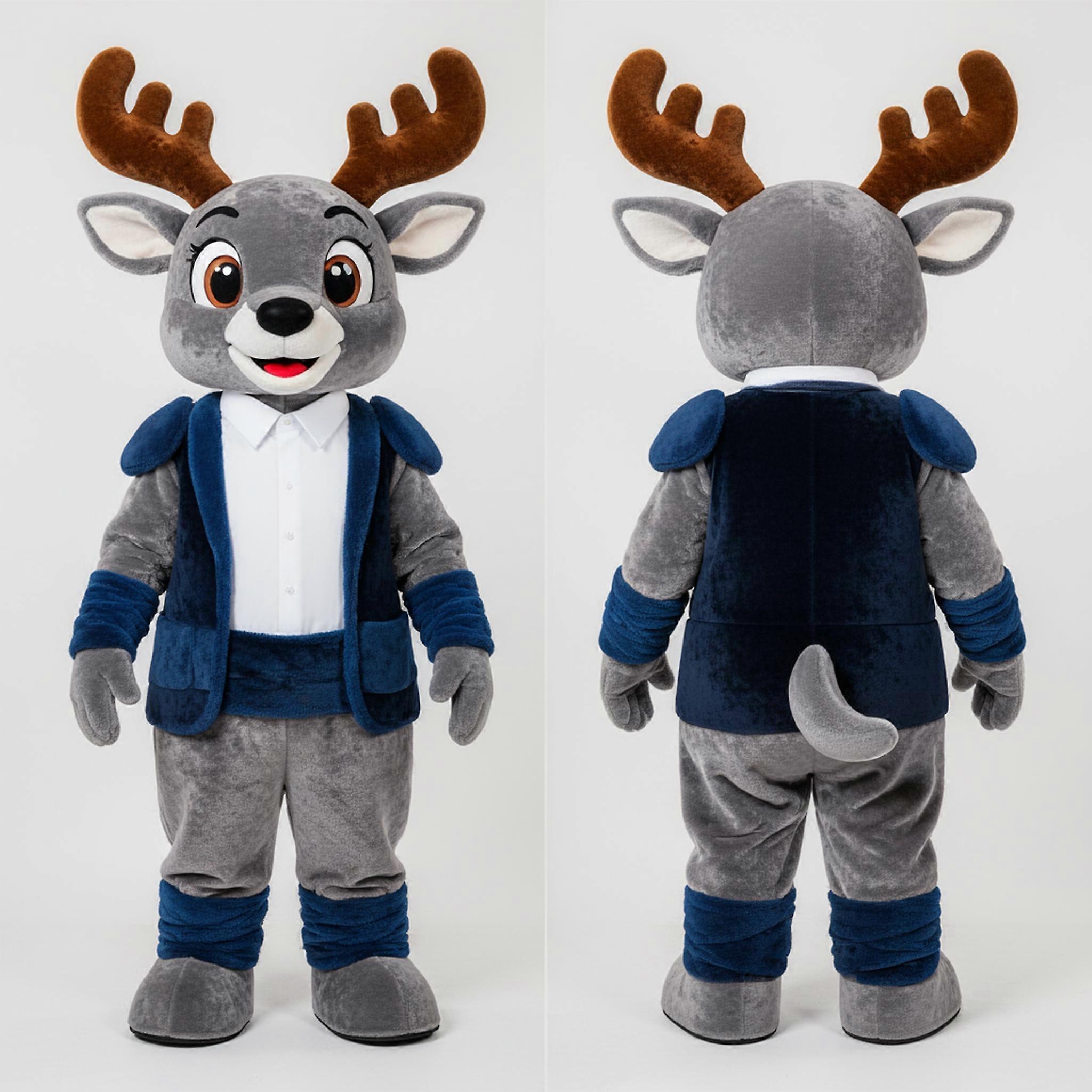 MASTICOT Navy Velvety Roe Deer Mascot