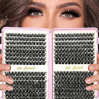 Wimpernbüschel-Set, natürliche Einzelwimpern, voluminöse Wimpernverlängerungen, Make-up-Bücher, Werkzeug