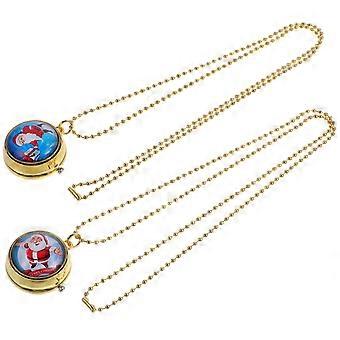 Pocket Watch for Watching Time 2Pcs Fashionable Cartoon Christmas Theme