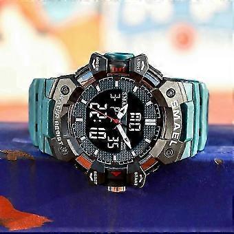 SMAEL Green Sport Digitaluhr für Männer Wasserdichte Dual-Time-Display-Hintergrundbeleuchtung Chronograph Quarz Wri