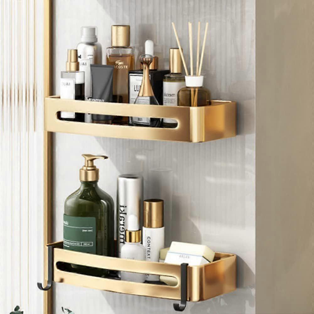 Adhesive Waterproof Shower Shelf With Removable Hooks Rust Resistant
