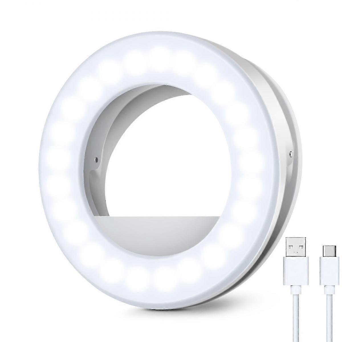 Rechargeable Mini Selfie Ring Light with 3 Lighting Modes