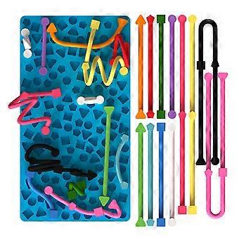 Geometric sensory activity board, silicone decompression board, relaxation toy to relieve stress, anxiety, ADHD, autism, sky blue864