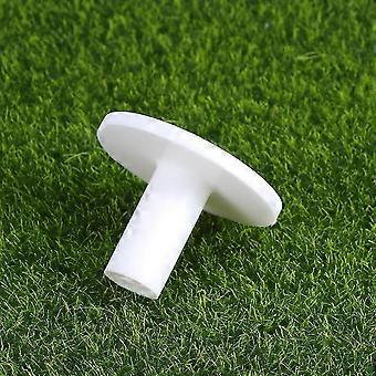 Conjunto de 10 peças de tapetes de borracha em formato de tee, compatíveis com tapetes de treino de golfe para uso interno e externo, acessórios e suprimentos (brancos)