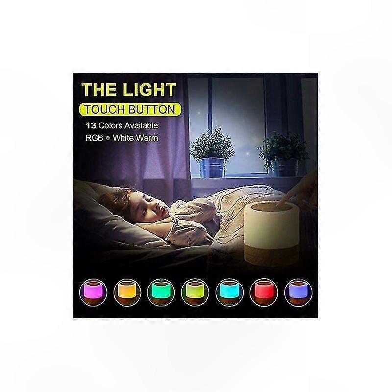 360 Multicolor Mini Night Light, Rechargeable Bedside Lamp with Touch Brightness Control and Remote Functionality