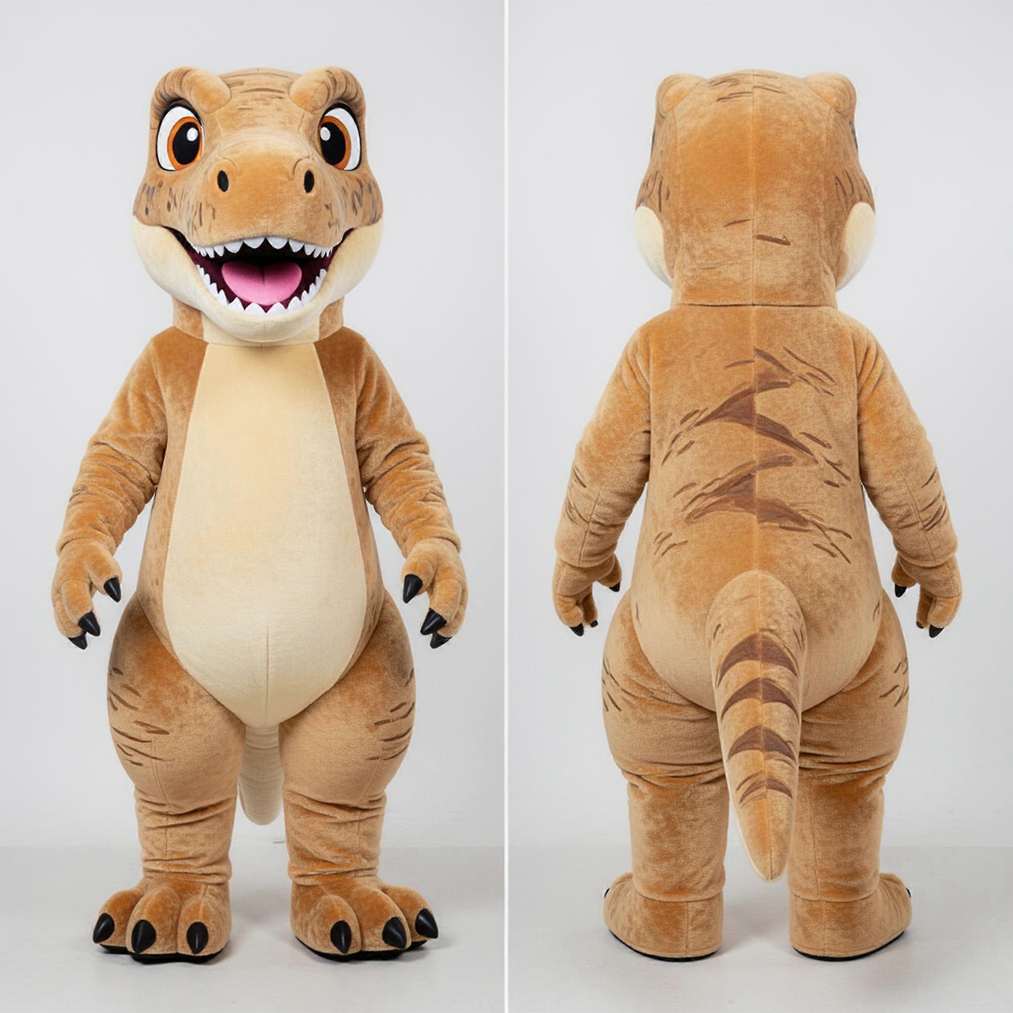 MASTICOT Tan Rounded Velociraptor Mascot