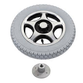 320mm Wheelchair Tire PU Inflatable Wheel Alloy Steel Hub Disabled Vehicle Rear Tyre 4 Hole YEMAA