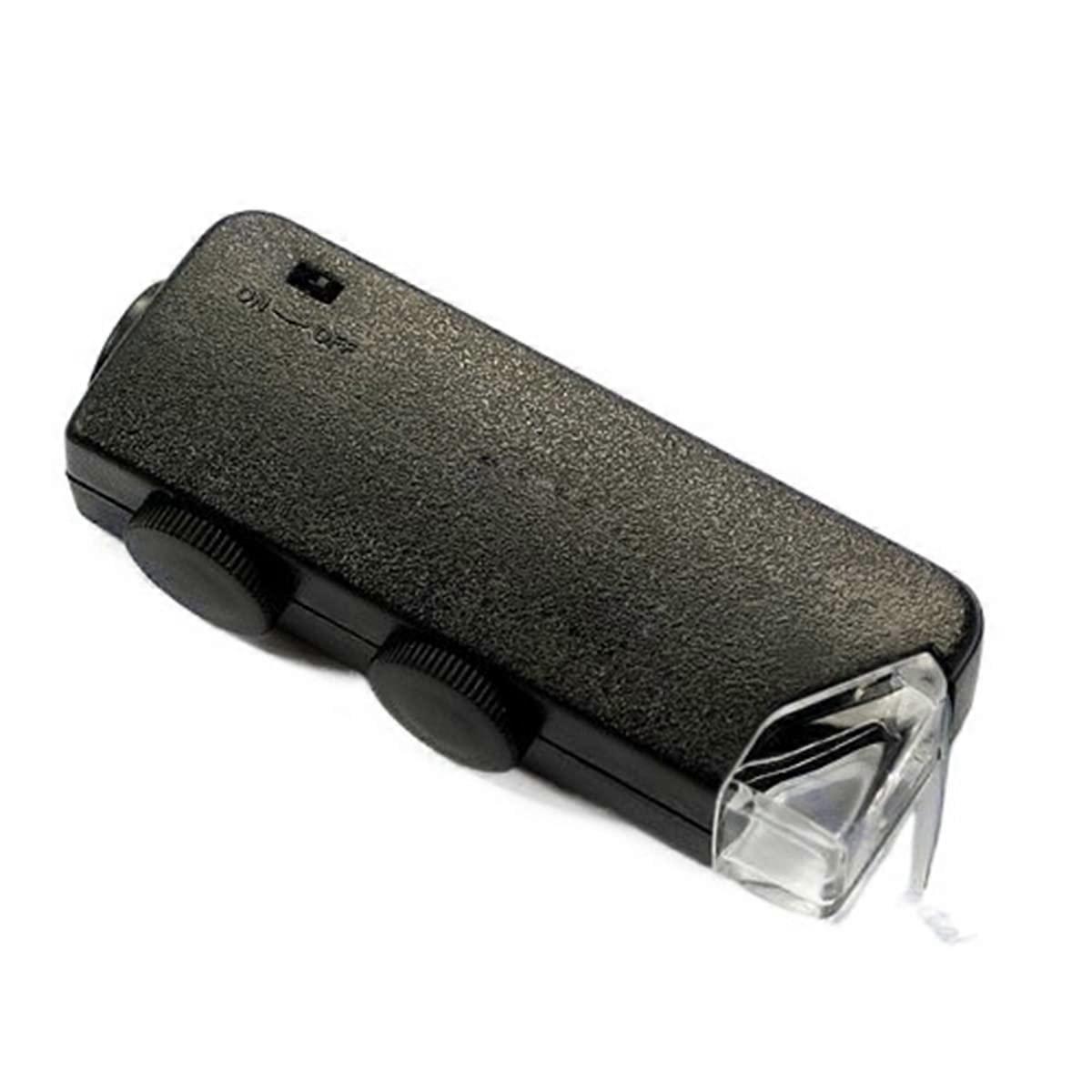 Mini Pocket Microscope 60x100x Handheld with Adjustable Magnification and Ready Slides