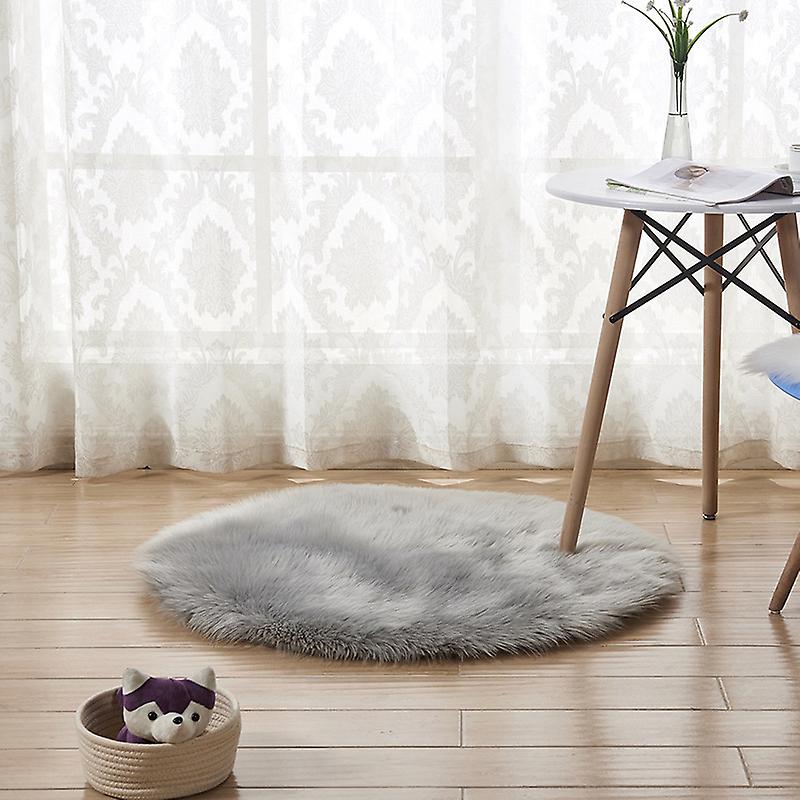 Light Grey Plush Carpet Yoga Mat Bedside Foot Pad Imitation Wool Carpet