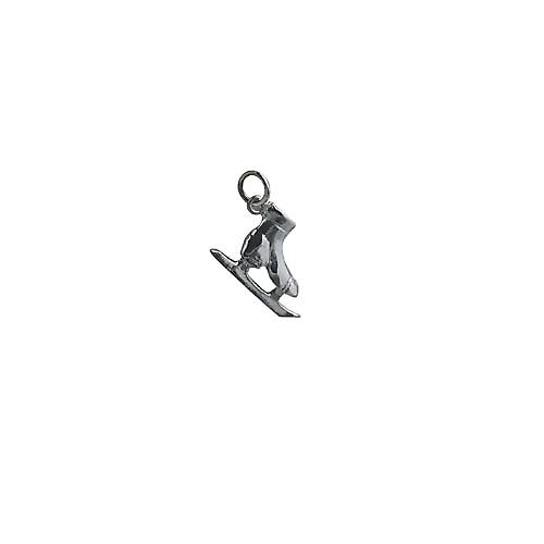 Silver 13x20mm Ice skating boot Pendant or Charm