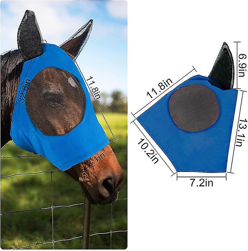 Rose Red Horse Face Mask Horse Flying Mask Horse Mosquito Repellent Face Mask-default