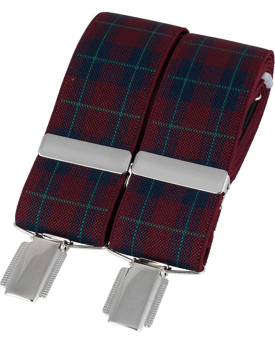 David Van Hagen Tartan Braces - Red