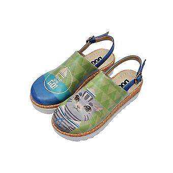 Vegan Leather Wedge Sandals - Planets Design - Akita