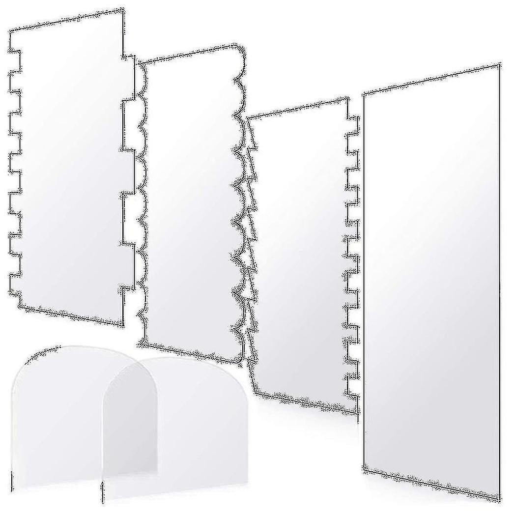 4 Pieces Acrylic Cake Scraper And 2 Pieces Plastic Cake Scraper