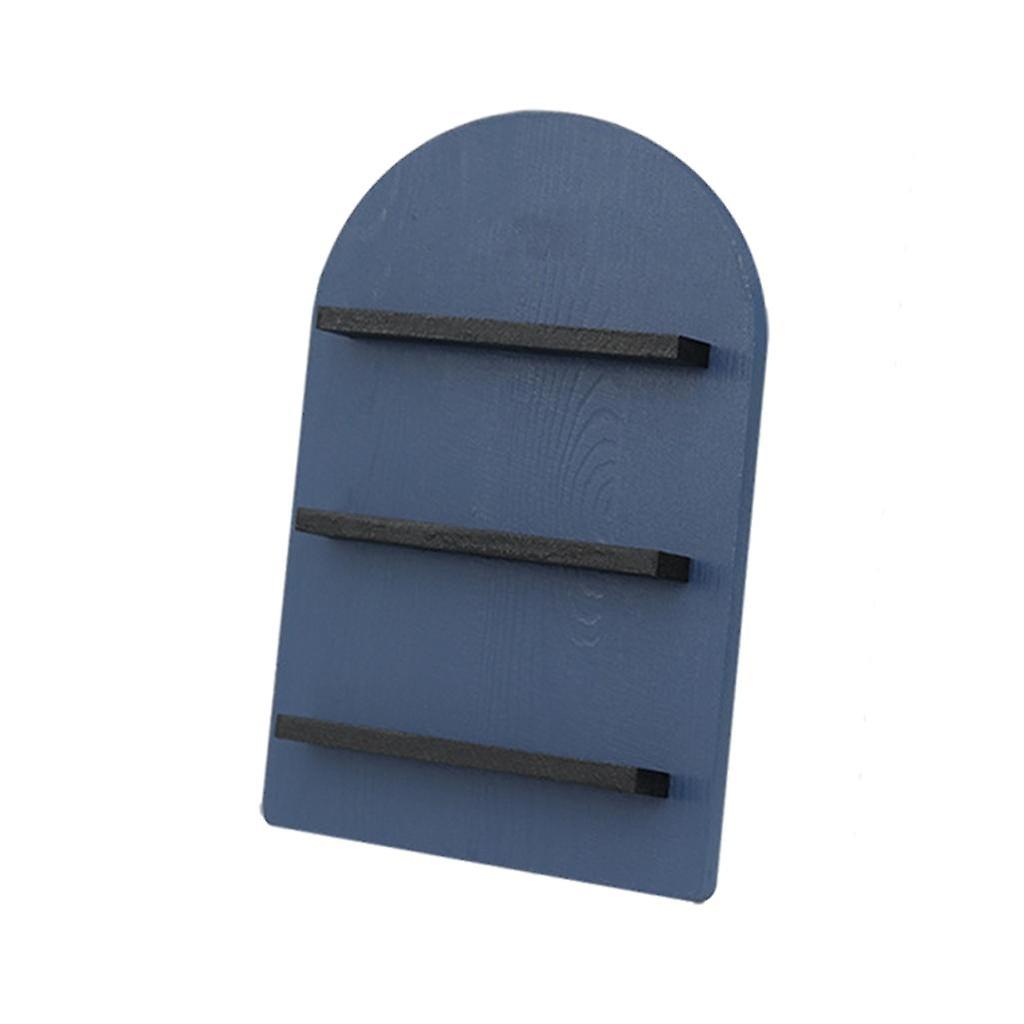 Træ Display Rack Briller Makeup Biler Dukker Legetøj Counter Riser Stand Blå