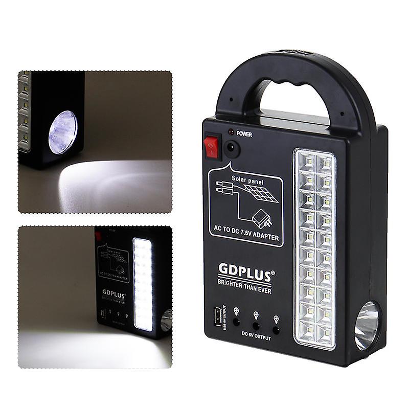 Solar Panel Power System Usb Charger Generator With Headlamp And 3 Led Bulb Lights