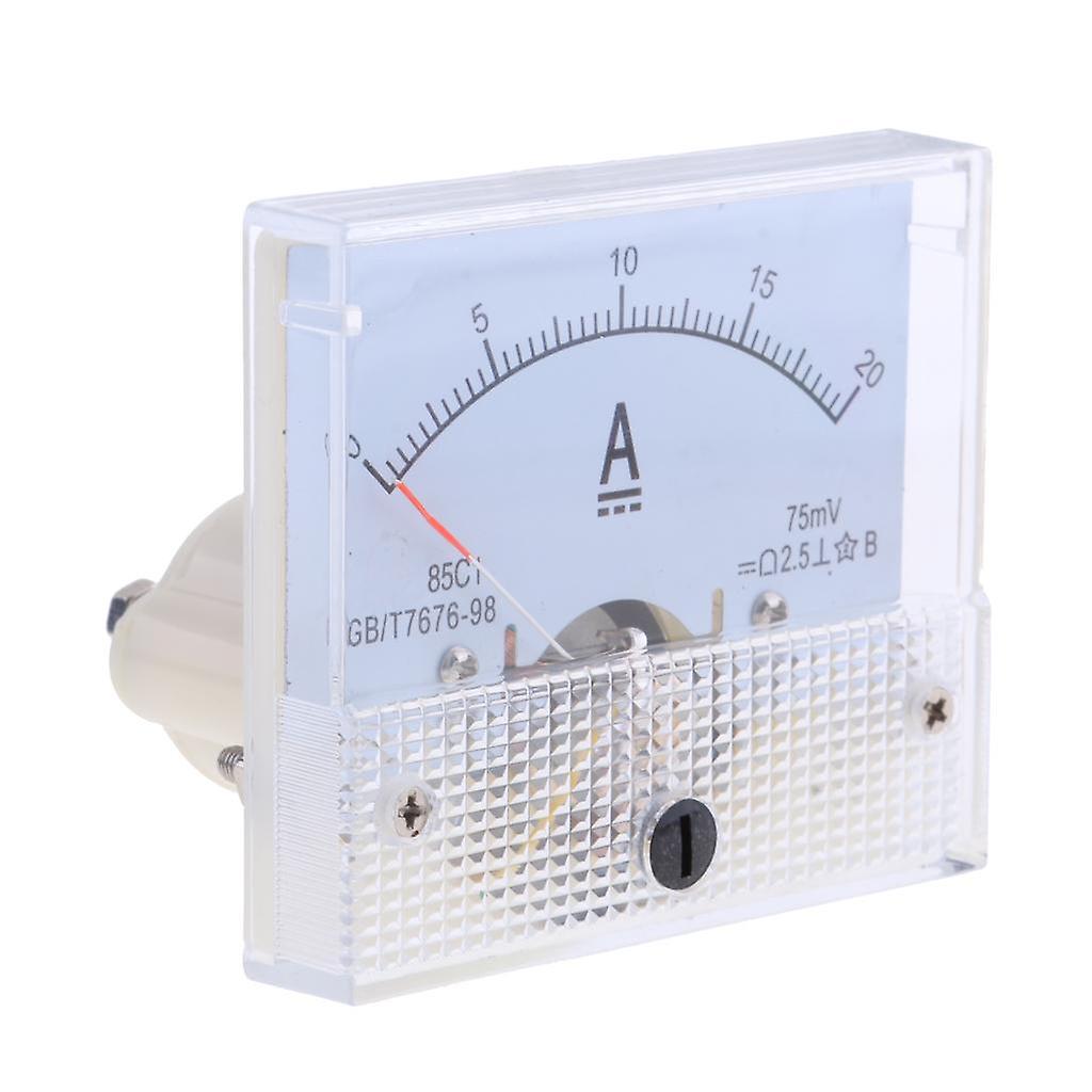DC Ammeter Analog Panel Meter Amp Meter Current Gauge Pointer Type 0-20A