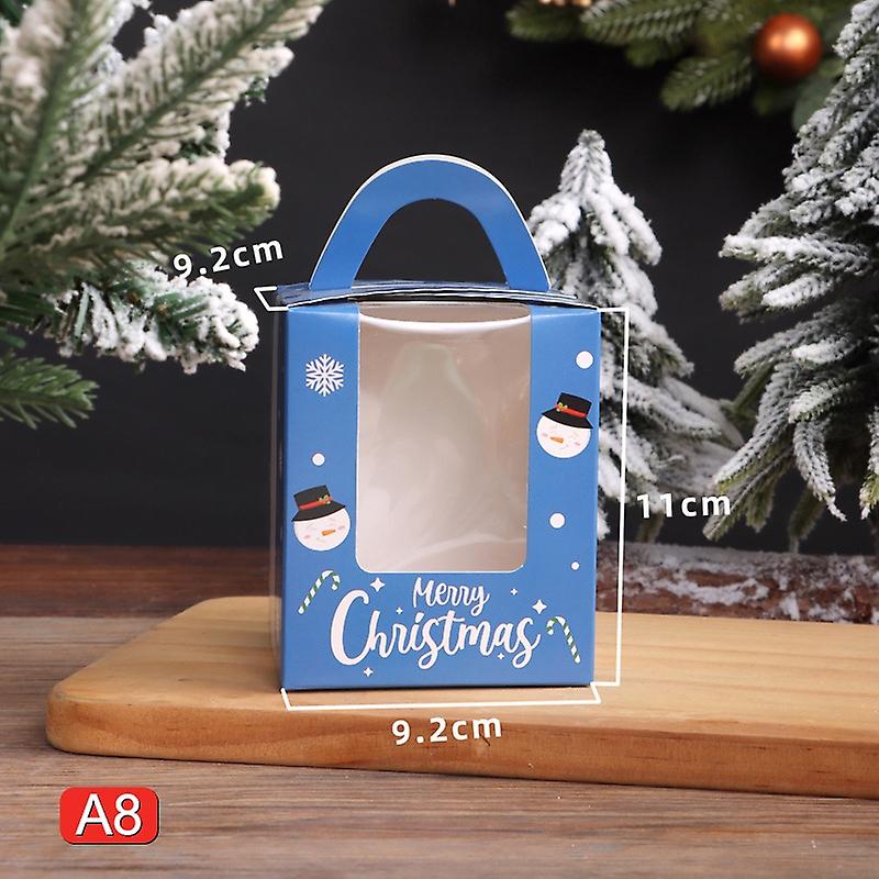 5Pcs Large Square Christmas Candy Box Snowflake Apple Cake Favor Gifts Packaging