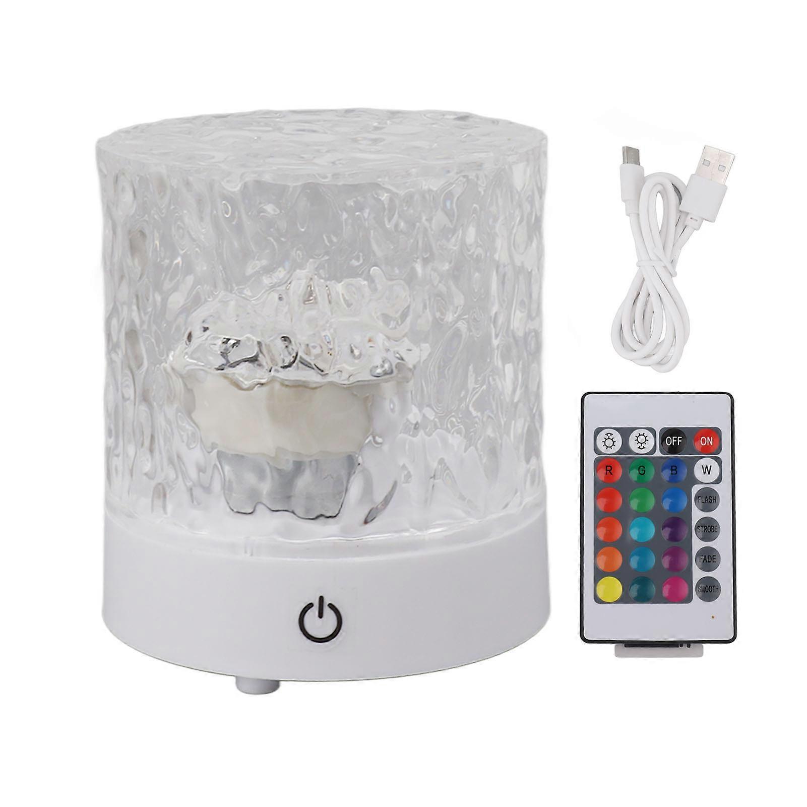 Lampe de table en cristal Ocean Wave avec télécommande, acrylique et ABS, changement de couleur, 4 modes, USB Type C, 16 couleurs