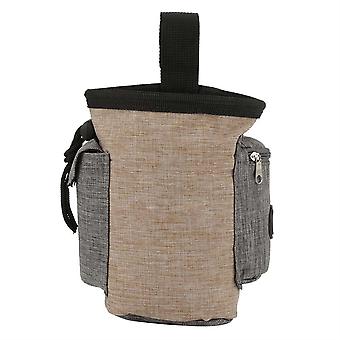 Borsa per cibo per animali domestici, snack, addestramento, obbedienza, marsupio multifunzionale, portatile (marrone)