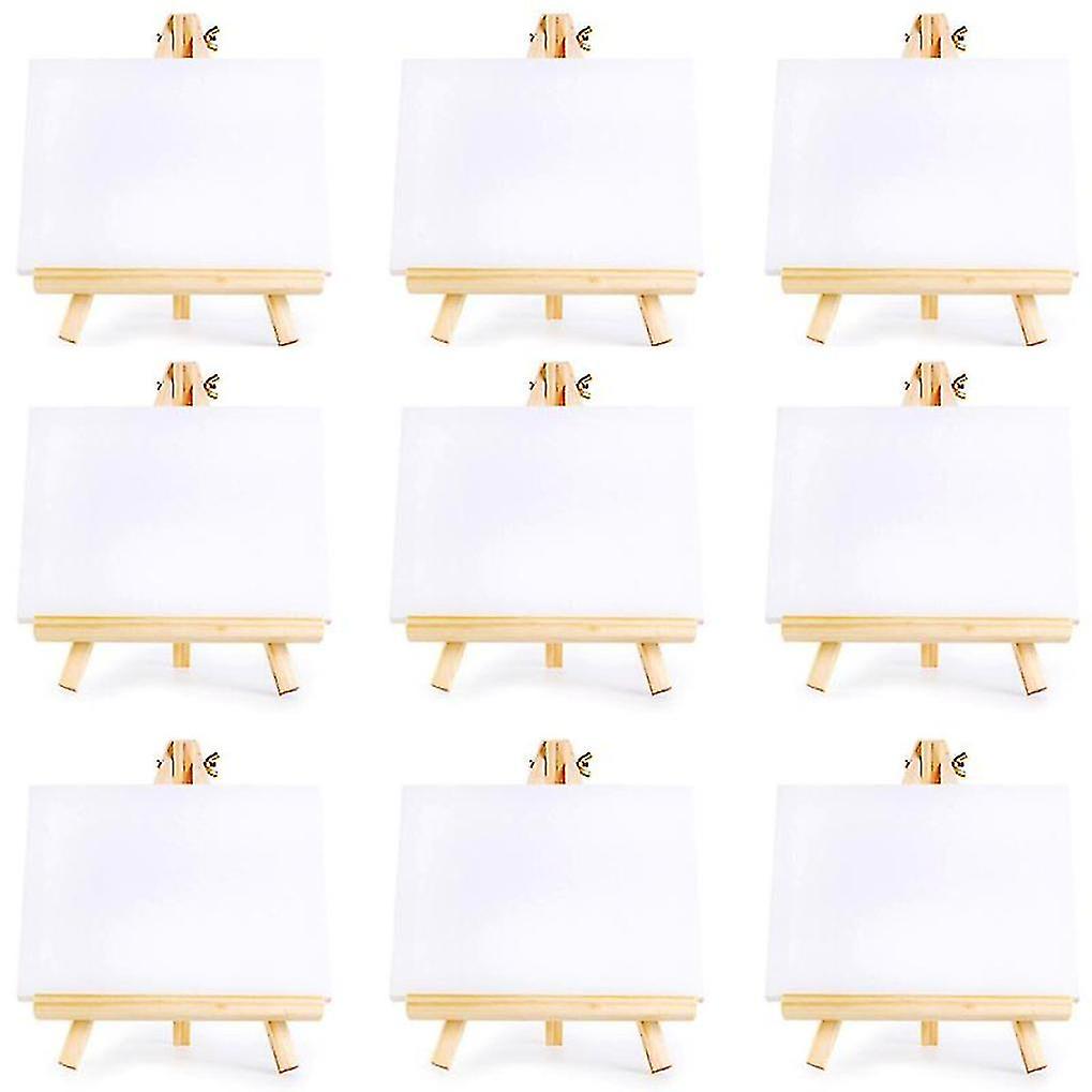 10 Set Artists Mini Canvas Set Painting Craft Diy Drawing Small Table Easel Gift
