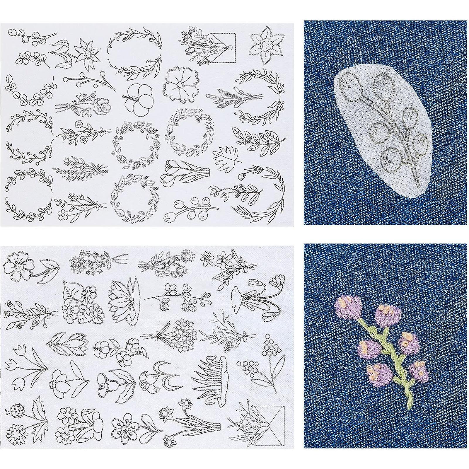 Flowers Bohemian Style Stabilizers Stabilizers Punch Needle Embroidery Kits For Clothing Curtain Crafts