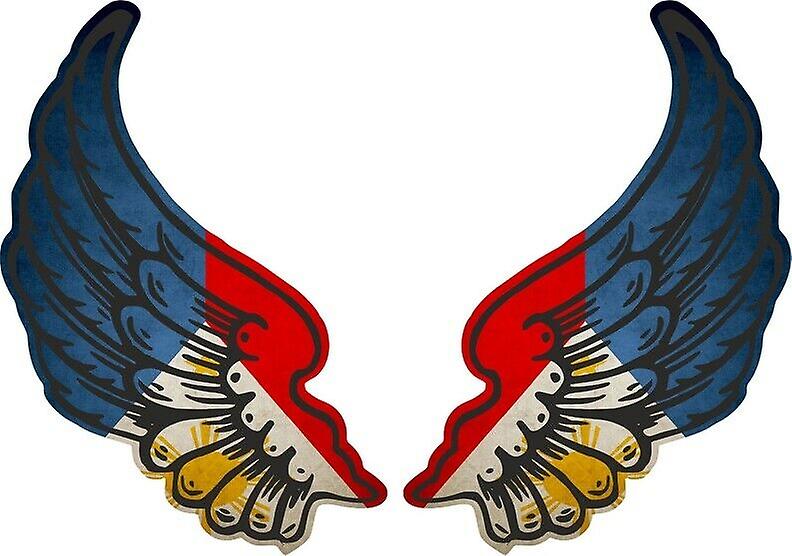 贴纸 Sticker Wings biker biker flag country PR 菲律宾