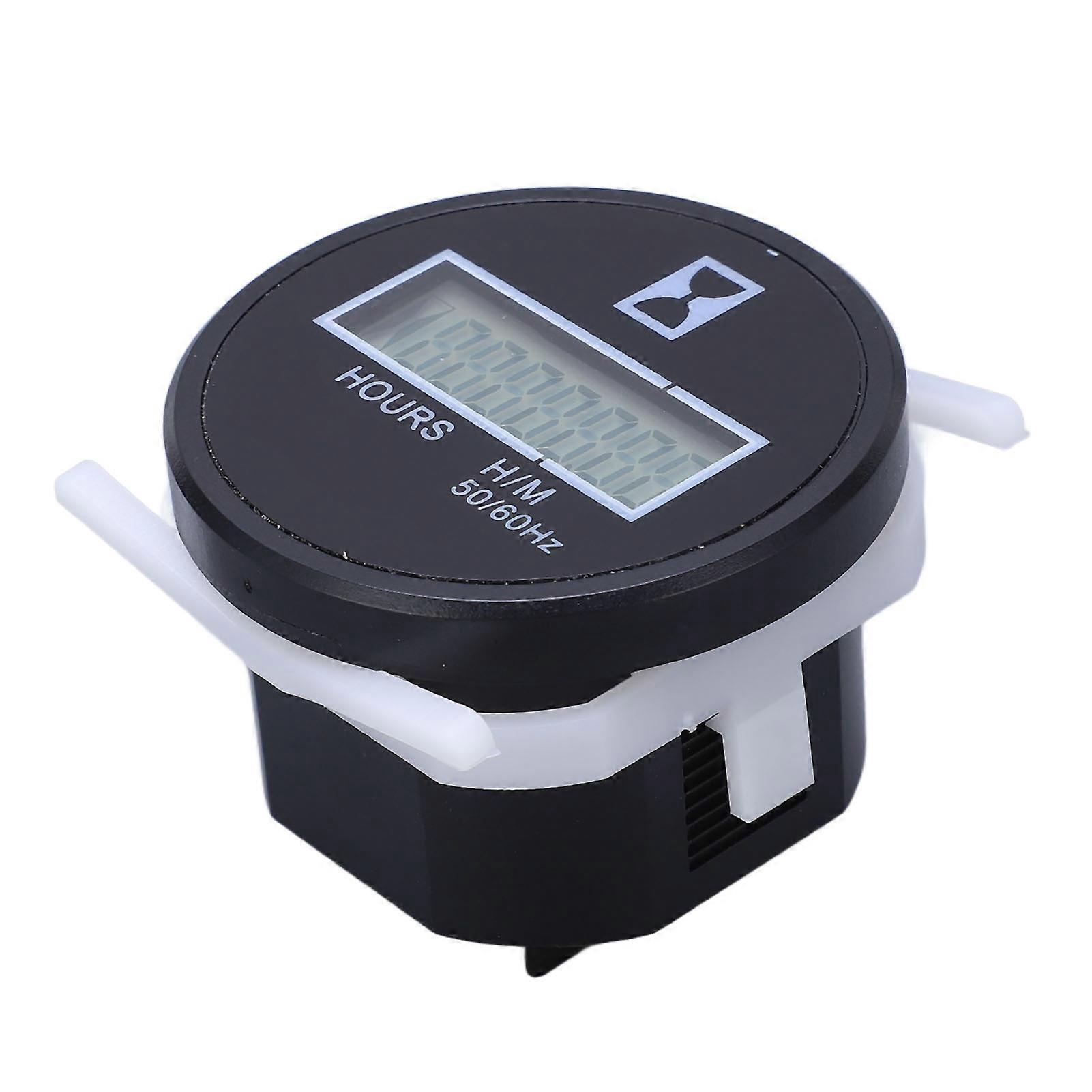 Digital Hour Meter Gauge 0-9999.59H Portable Timer ABS Battery