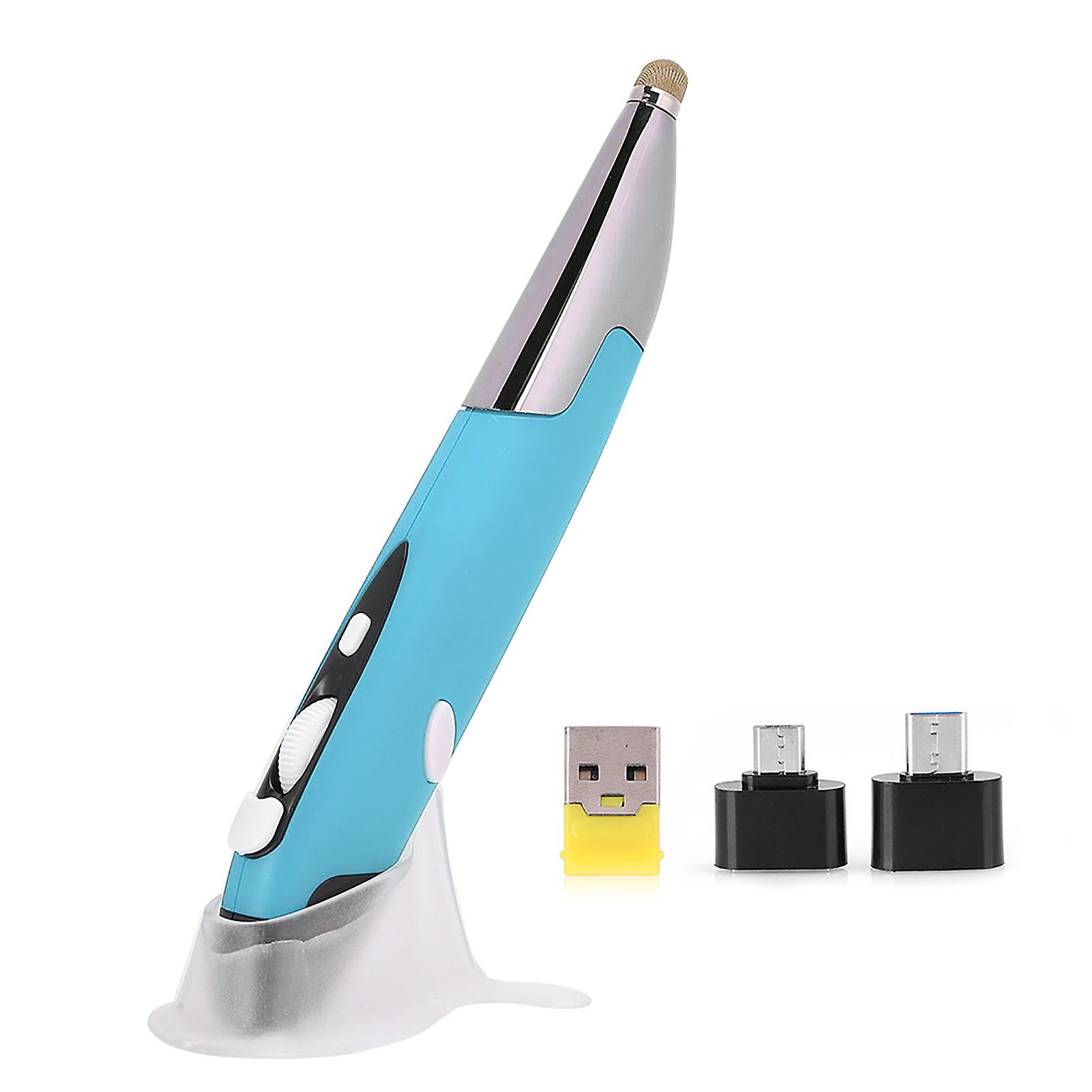 USB Computer Stylus PC Accessory Wireless 2.4G Mouse Pen Type Personalized Innovative(Blue PR-06)
