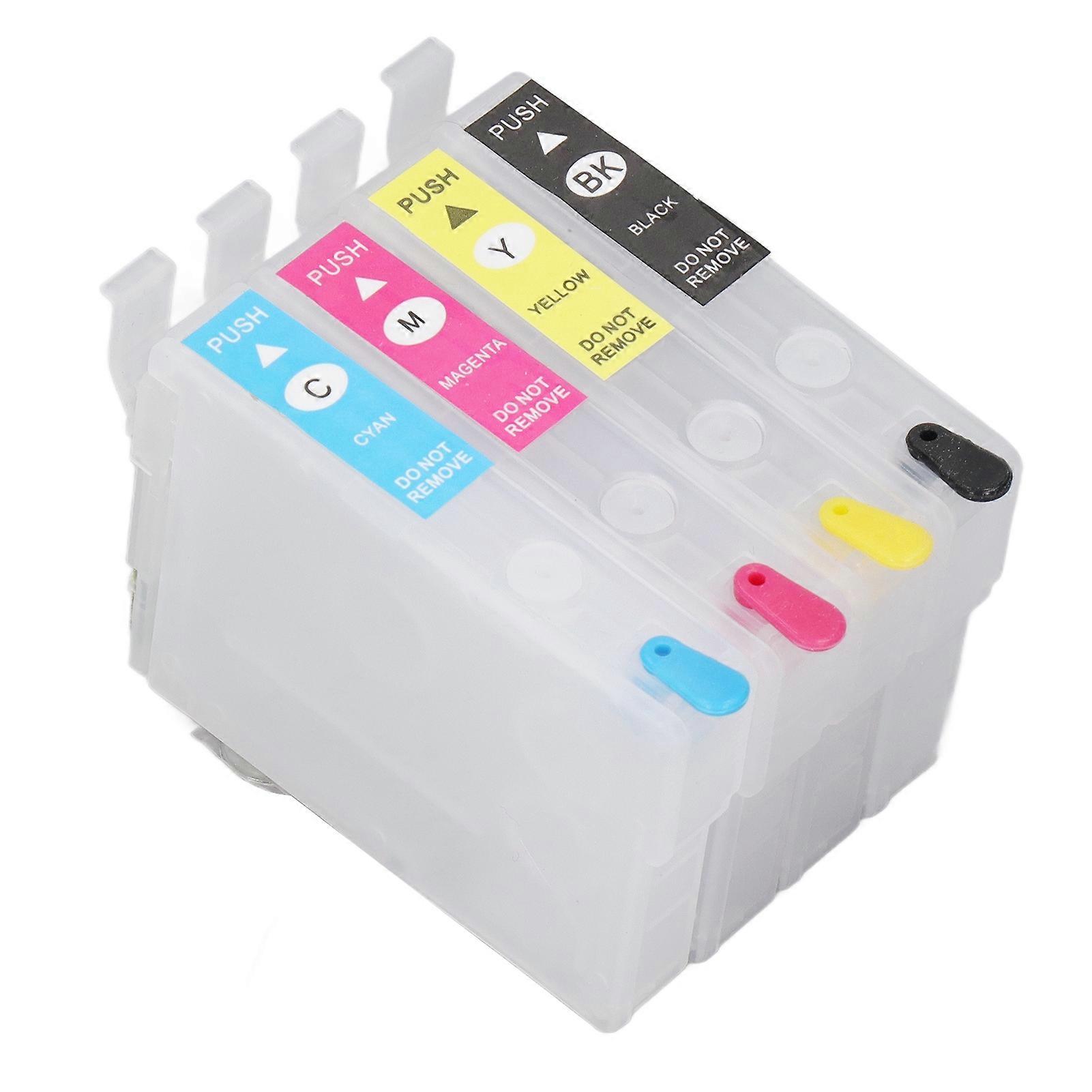 Ink Cartridges Compatible Refill Replacement 4 Colors With Permanent Chip for Inkjet Printer ICBK74 ICC74 ICM74 ICY74