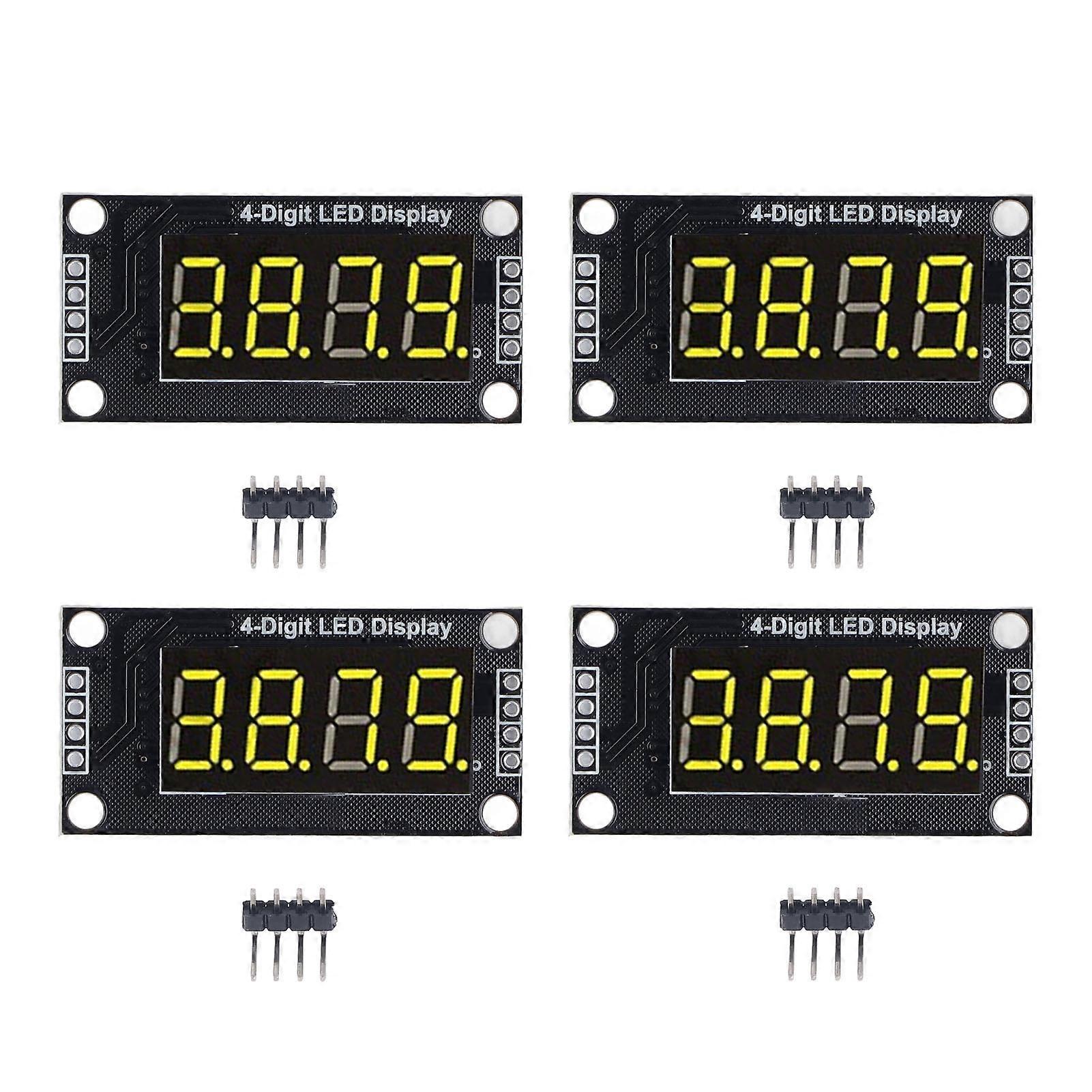 TM1637 Drive Chip, 4 Sets Digital Tube Display Module, 0.36" 4-Digit Tube LED Segment Display Module(Yellow MRA110C) DGICT